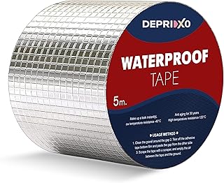 DEPRIXO Super Strong Waterproof Tape – Rubberized adhesive foil for roof leaks, cracks, window gaps, boat sealing & tank repair. Durable, weatherproof & easy to apply (4 Inch)-picture-29