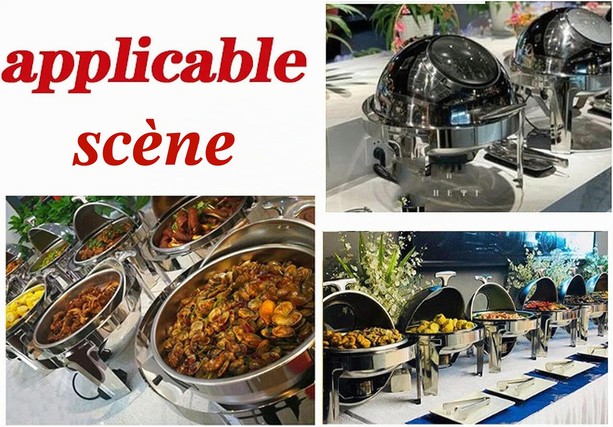 6L Buffets Chauffants, Chafing Dish Chauffe-Plat de Table Electrique pour Match de Football ou Réunion de Bureau, Idéal pour Conserve la Fraîcheur des Aliments