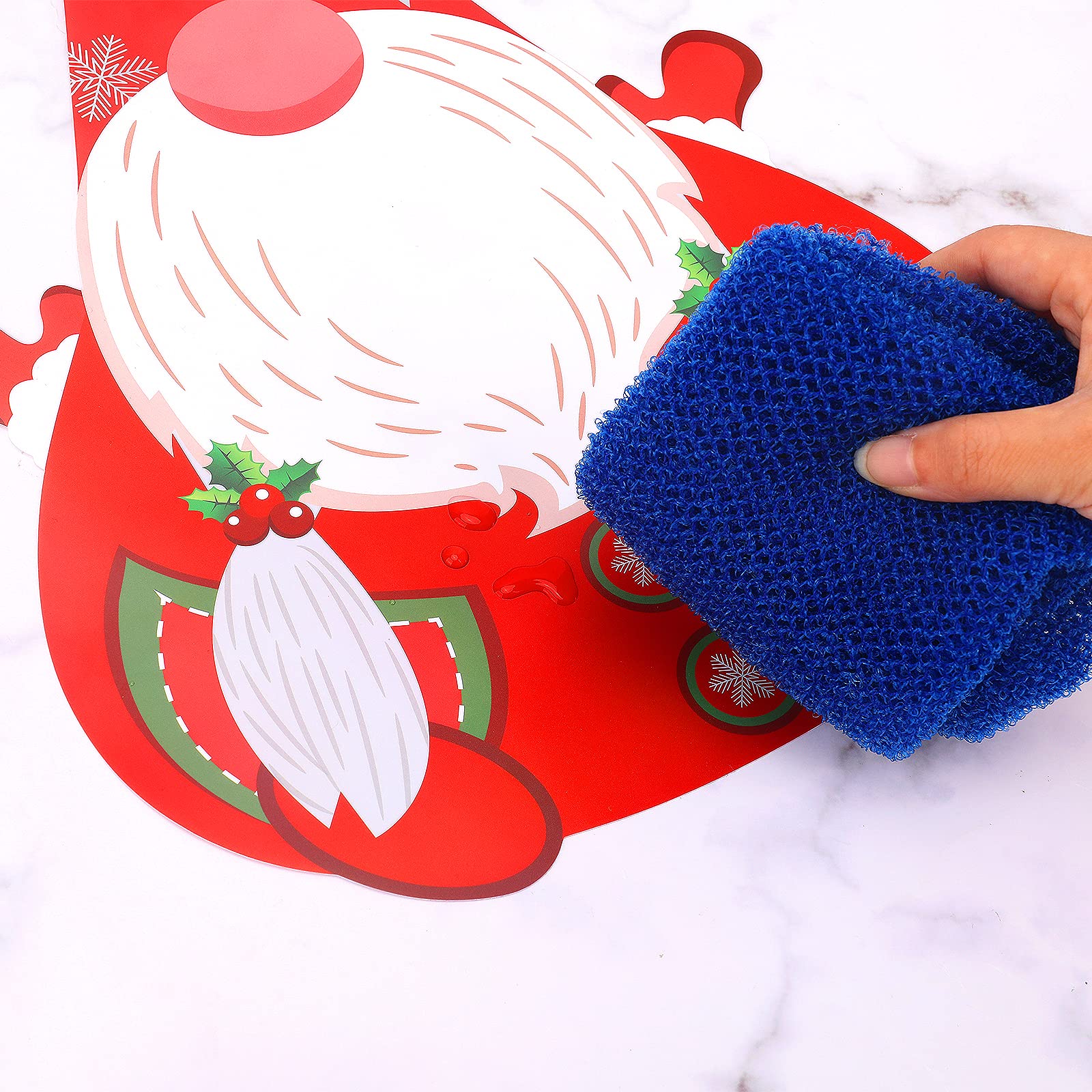 6 STKS Kerst PVC Placemats, Mooie Xmas Placemats, Waterdichte Eettafel Placemats voor Kerstmis, Rode Kerst Kabouter Vorm Tafelmatten Set voor Eetkamer Keuken Tafel Decoratie Kerstfeesten