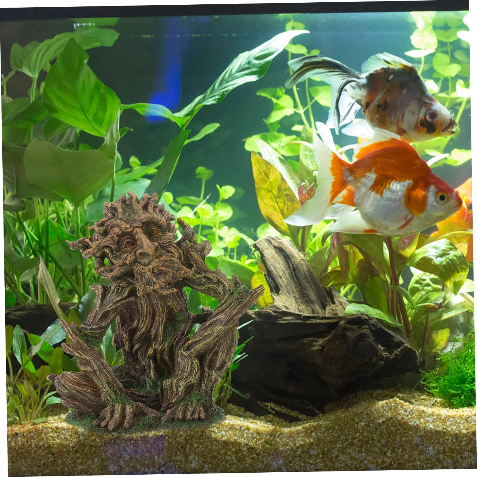 in Form Eines Menschlichen Gesichts Realistische Aquarium aus Kunstharz mit Fischversteck Kreativer Harzbaum als Versteck und Deko für Aquarium und Garnelen