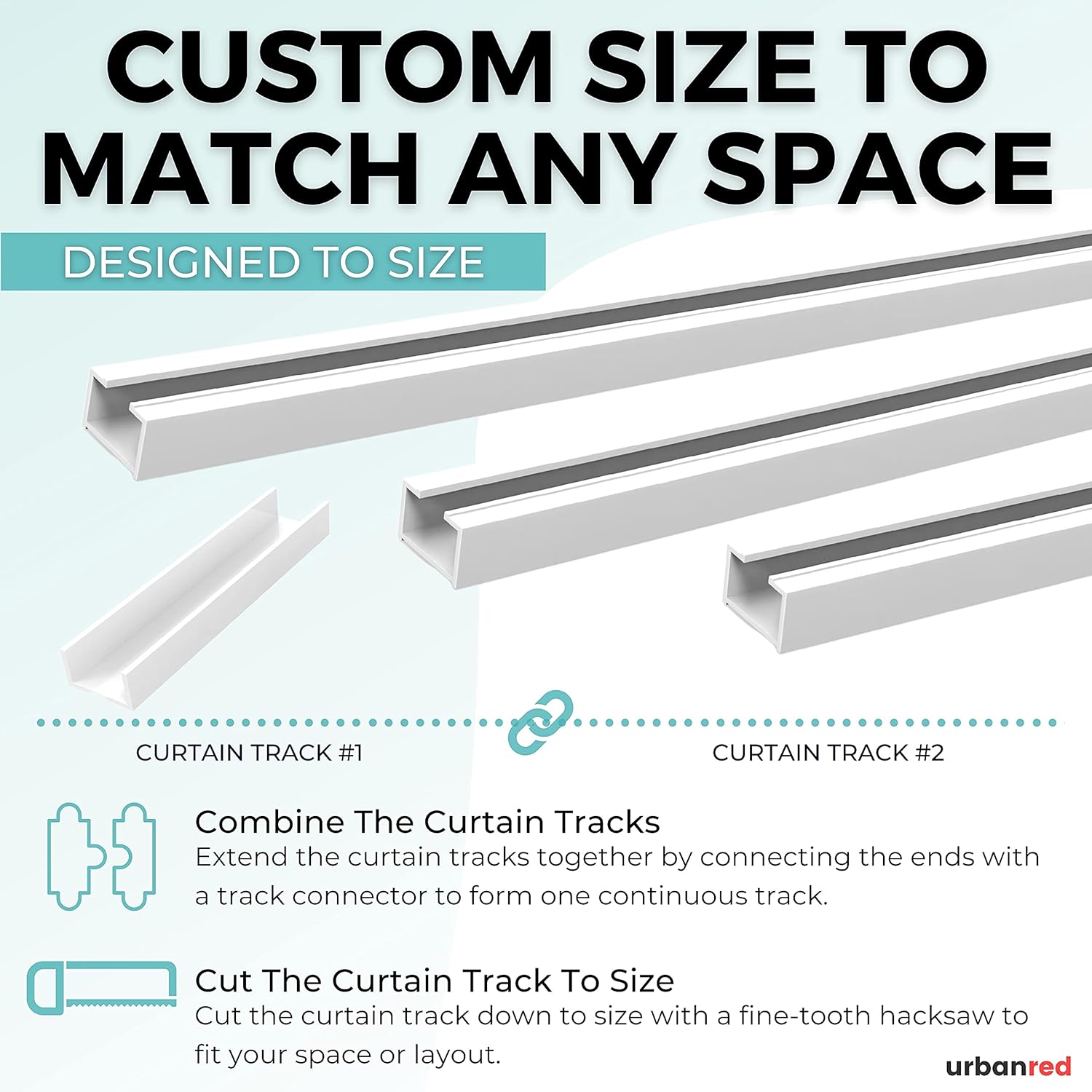 9.8FT Self Adhesive Curtain Track, No Drill, Screws, No Damage Curtain Hangers + Self Adhesive Ceiling Wall Curtain Track Accessories Set