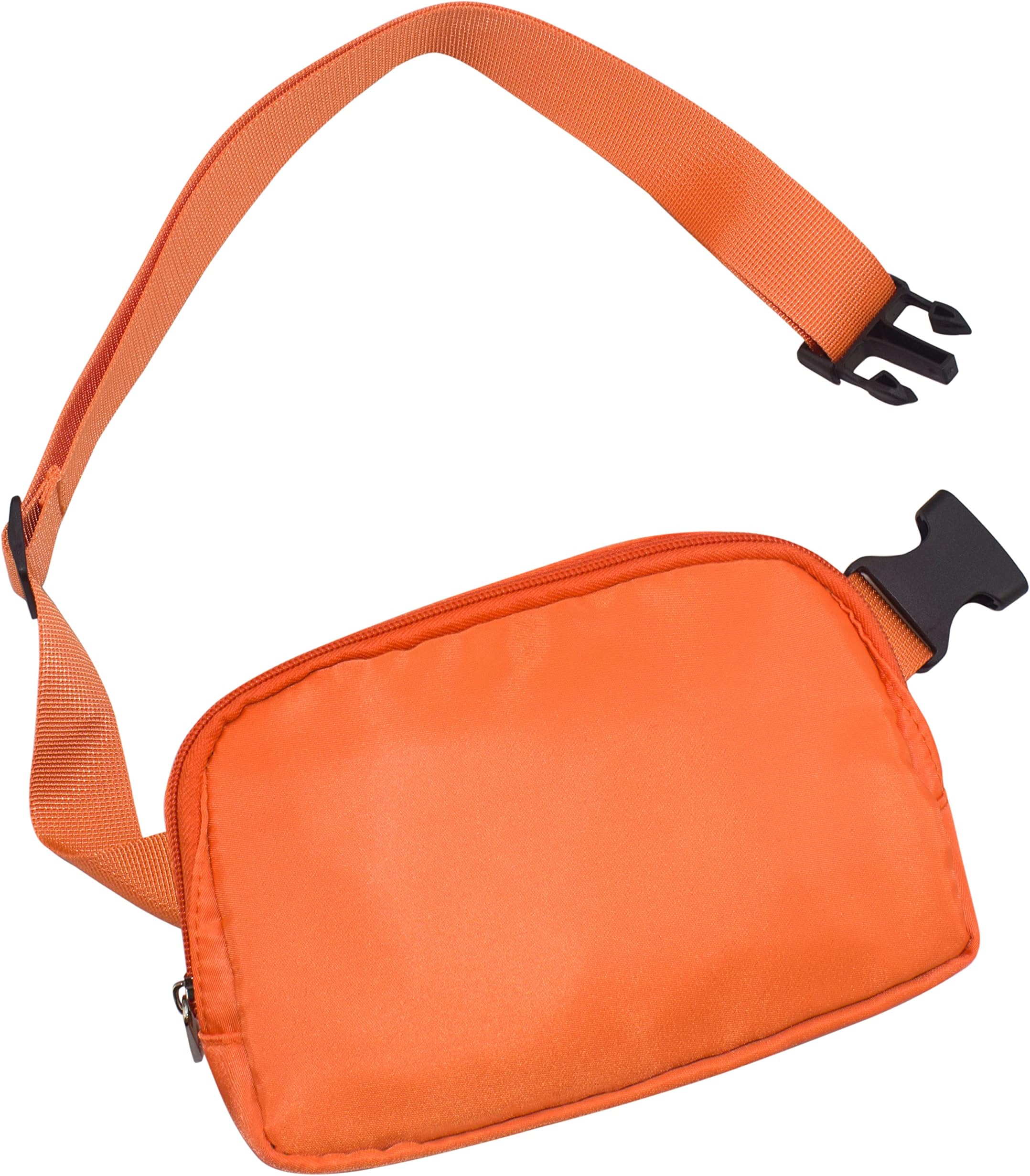 HGGE Womens Mens Mini Belt Bag with Adjustable Strap Small Waist Pouch Fashion Fanny Pack for Travel Workout Running Hiking Orange