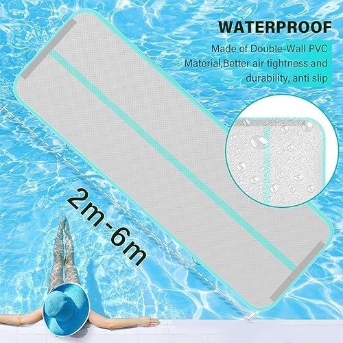 Miniatura 6 de IBATMS Colchoneta inflable de gimnasia de 48 pulgadas para uso doméstico, entrenamiento, animación, yoga, agua, con bomba de aire