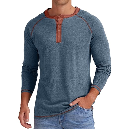 Sailwind Mens Henley Long/Short Sleeve T-Shirt Cotton Casual Shirt