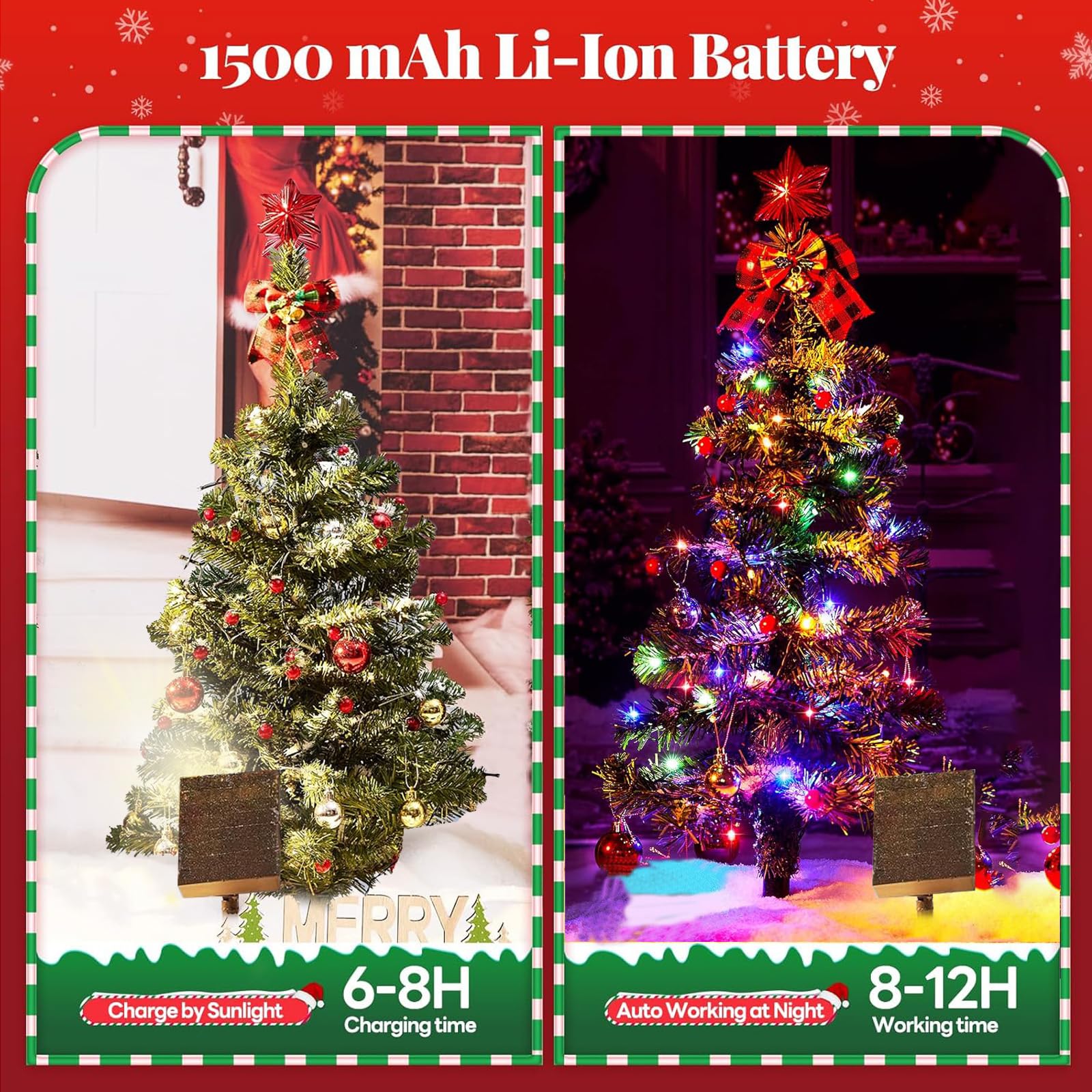 Snapklik.com : Solar Christmas Tree Lights Outdoor Decoration, 39 Inch ...