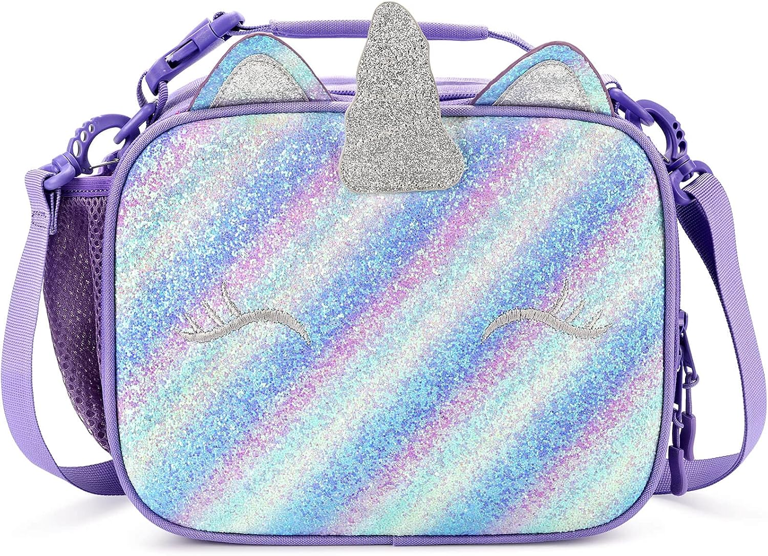 mibasies Kids Insulated Lunch Box for Girls Rainbow Unicorn Bag