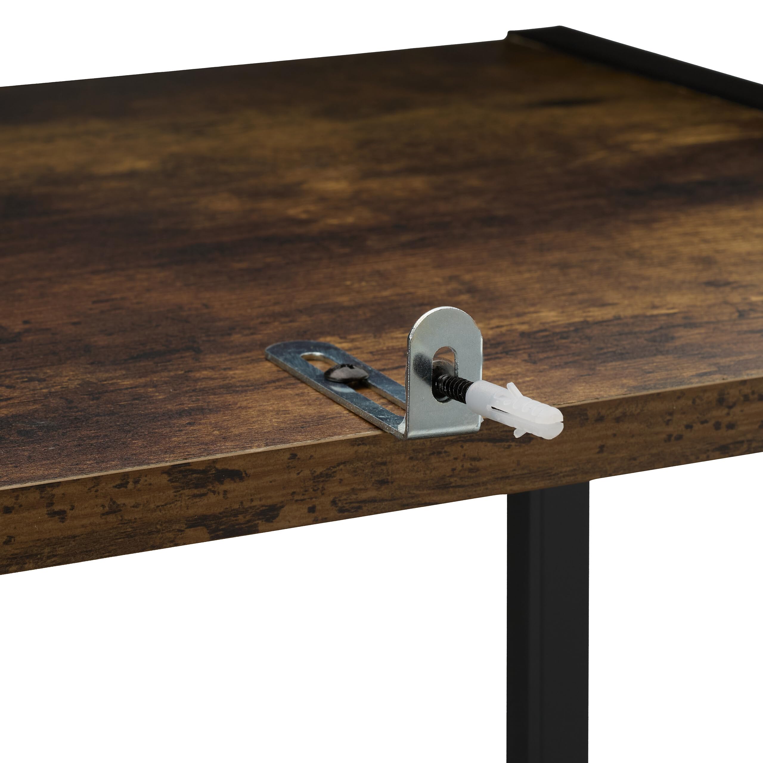 Relaxdays Scaffale Libreria in Stile Industrial, 6 Ripiani, Mobile da Salotto o Cucina, HLP: 180x50x35 cm, Nero Marrone