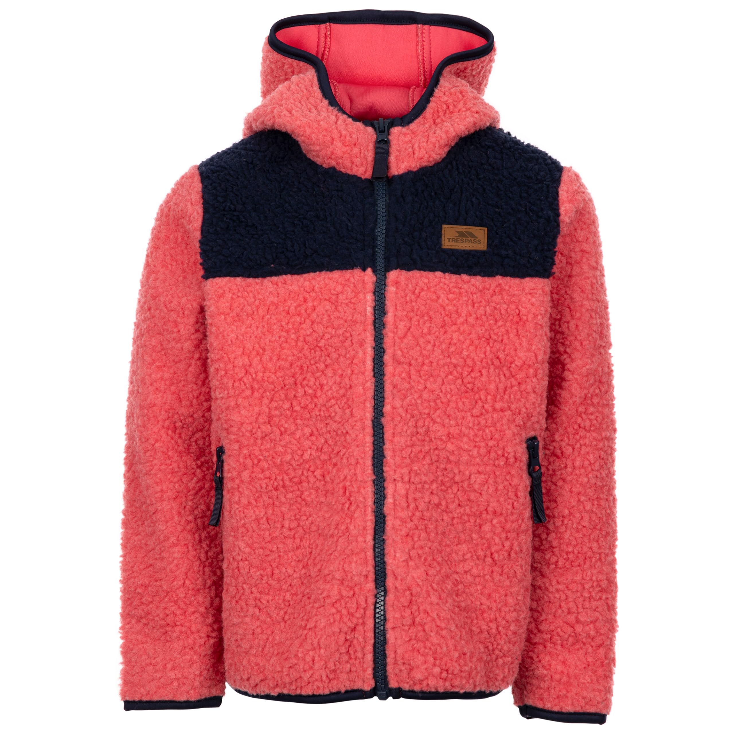 Trespass Girls Strawberry Kids Teddy Fleece Hoodie Lindenn - Boys Fleece Jacket, Zip Up Fuzzy Teddy Hoodie, Sherpa Autumn Winter Fluffy Outerwear Coat With Pockets