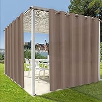 Vista 15 de OutdoorLines Cortinas impermeables para interiores y exteriores para patio – Panel de cortina de privacidad y bloqueo solar con ojales, resistente a