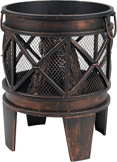 tepro Feuerstelle Gracewood, Feuerschale Outdoor, Feuerkorb für den Garten, mit Schürhaken, Maße ca. 42 x 42 x 53 cm