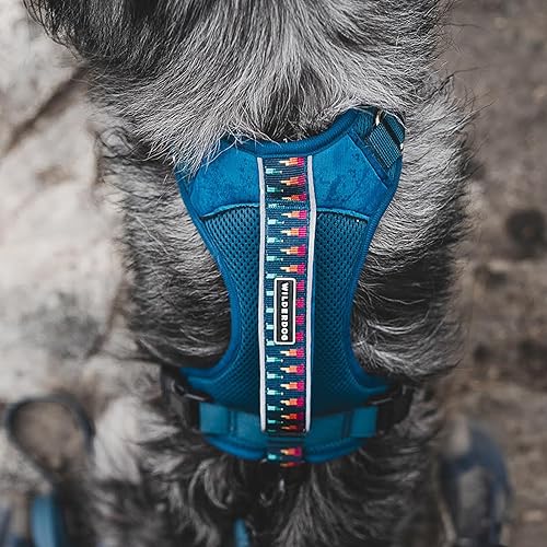 Miniatura 2 de Wilderdog Arnés ligero para perro con correas reflectantes, mediano, azul pacífico