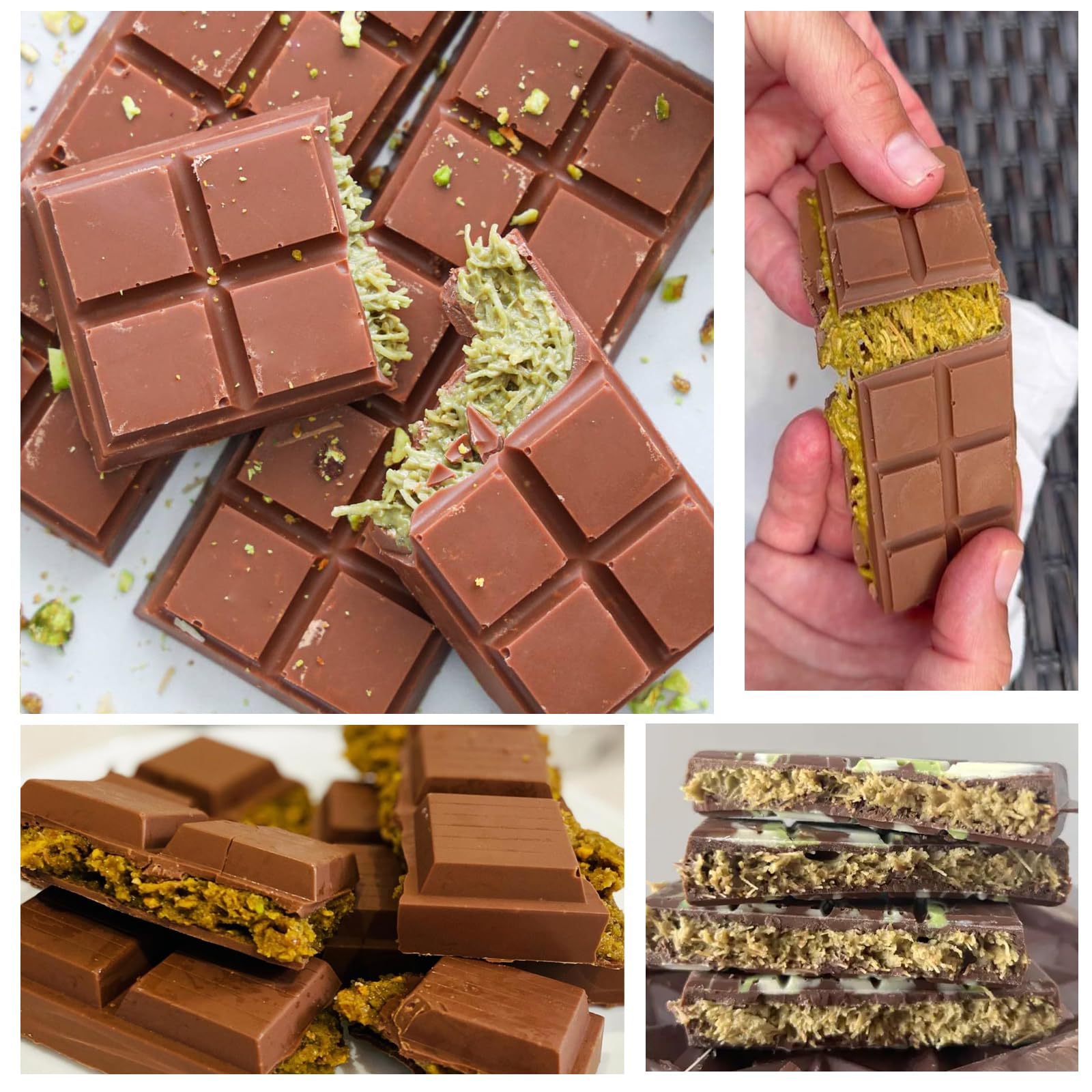 Lot De 2 Moules En Silicone épais Pour Barre De Chocolat Dubaï