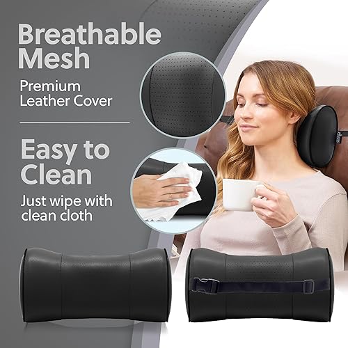 Miniatura 3 de Cojín de apoyo para reposacabezas y cuello, espuma viscoelástica de grado clínico para sillas, reclinables, asientos de cubo de conducción (funda de