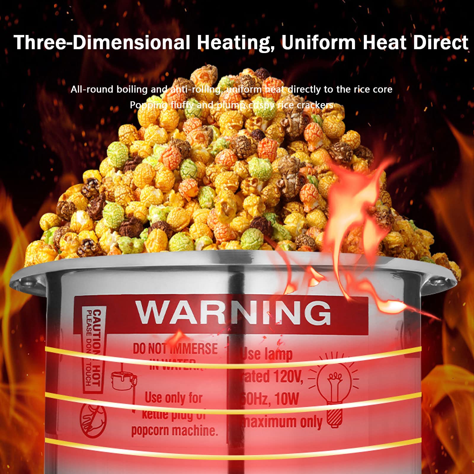 Máquina de Palomitas, Palomitero, 300W, Palomitero para el Hogar, con Revestimiento Antiadherente y Superficie de Calentamiento Extraíble, para Películas Caseras y Fiestas de Navidad, Popcorn,Rojo