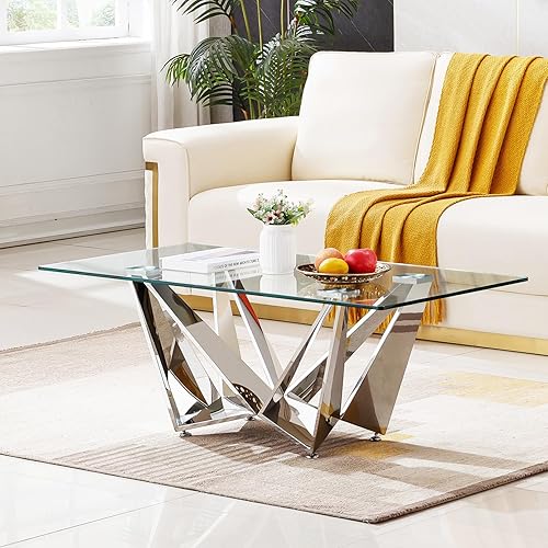 Miniatura 42 de Mesa consola de cristal dorado de lujo moderna de 55 pulgadas, mesa de entrada delgada con base de acero inoxidable brillante con espejo Consola