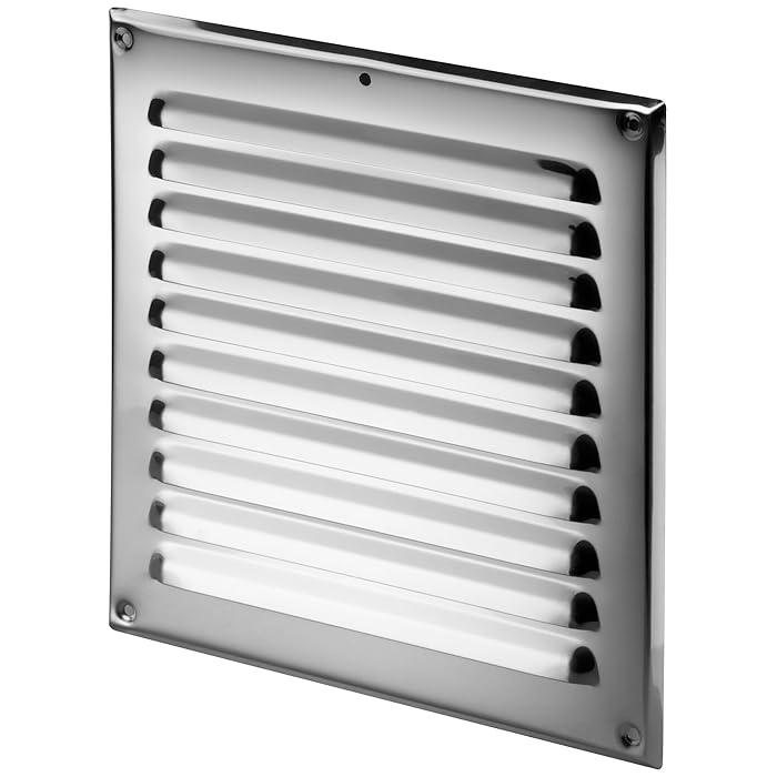 Buy Ventilation Grille Metal Chrome 165 x 240 mm Stainless Steel Look