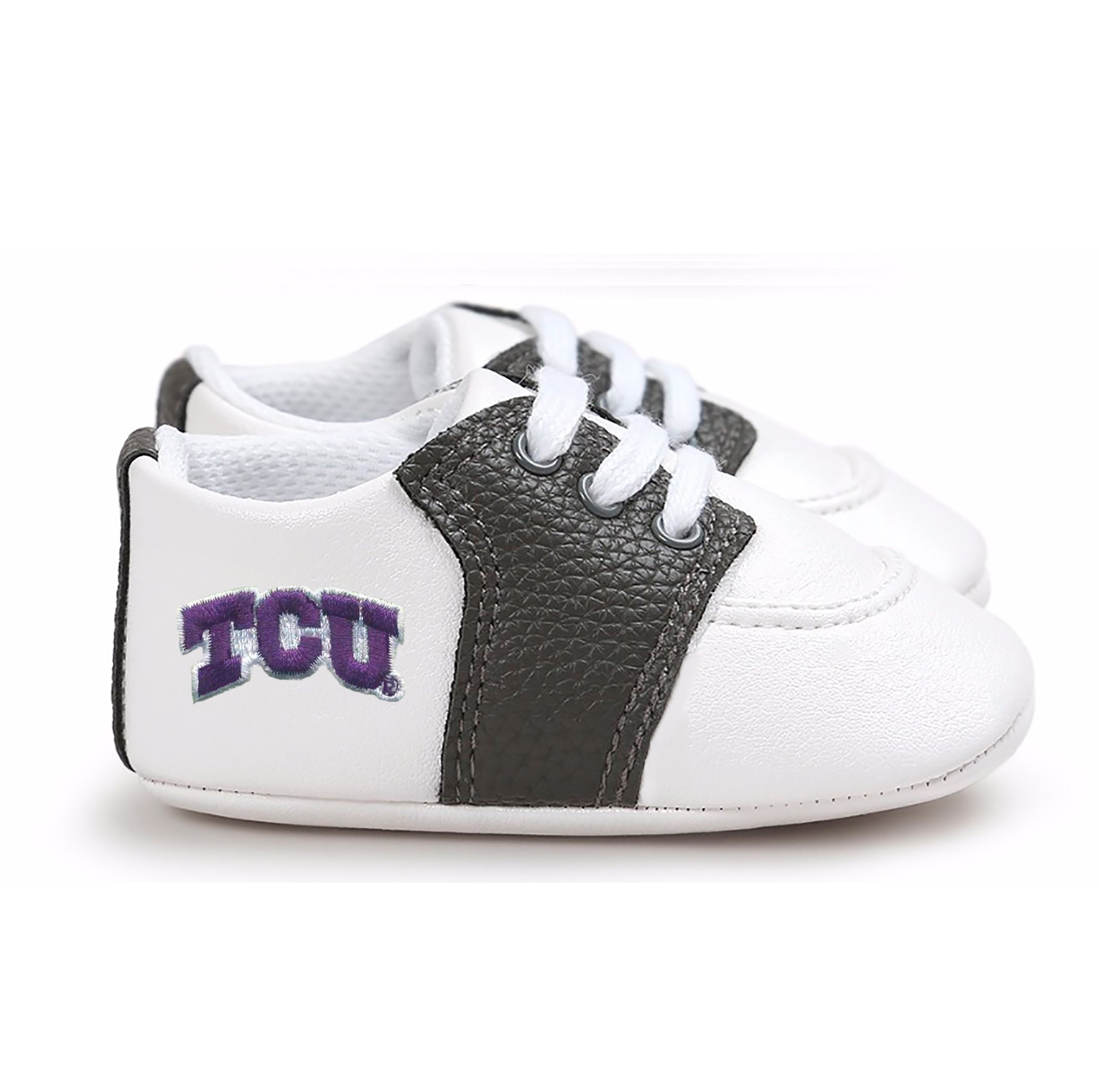 Future Tailgater TCU Horned Frogs Pre-Walker Baby Shoes Black Trim 6-12 Months Infant