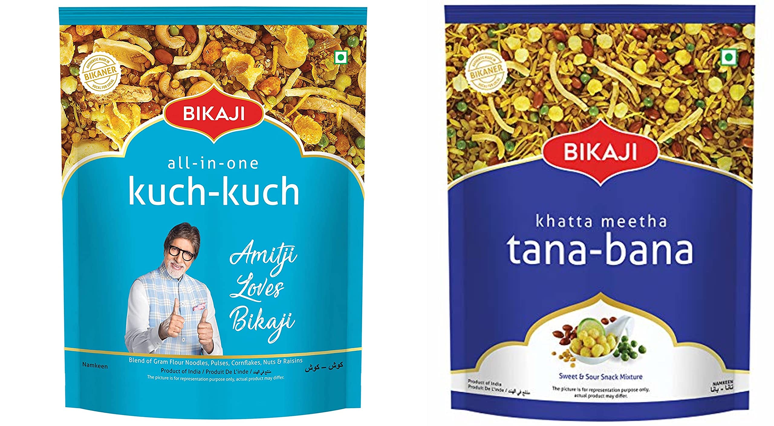 Bikaji Namkeens Combo Pack | Bikaji All In One Mixture (Kuch-Kuch) 400 Gm | Tana-Bana (Khatta Meetha) 400 Gm | Pack of 2 (B0C1H59H5X) Amazon Price History, Amazon Price Tracker
