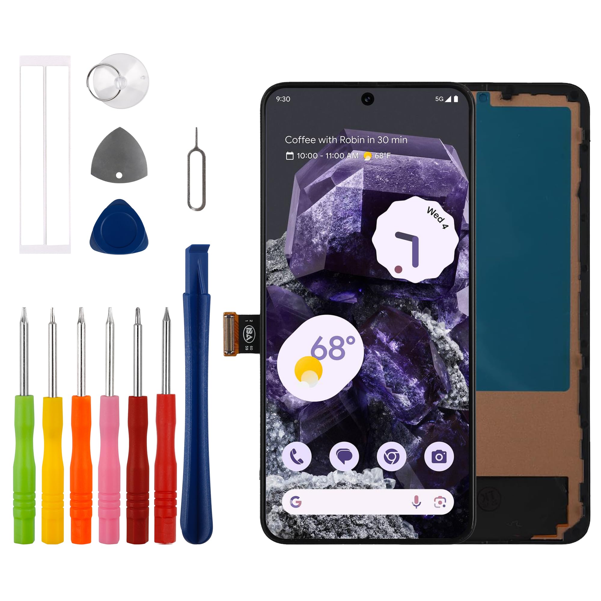 Duotipa Nowy wyświetlacz TFT 6,2" kompatybilny z Google Pixel 8 GKWS6, G9BQD, GA04851-US, GZPFO, GPJ41 LCD wyświetlacz dotykowy Digitizer Assembly z zestawem narzędzi naprawczych