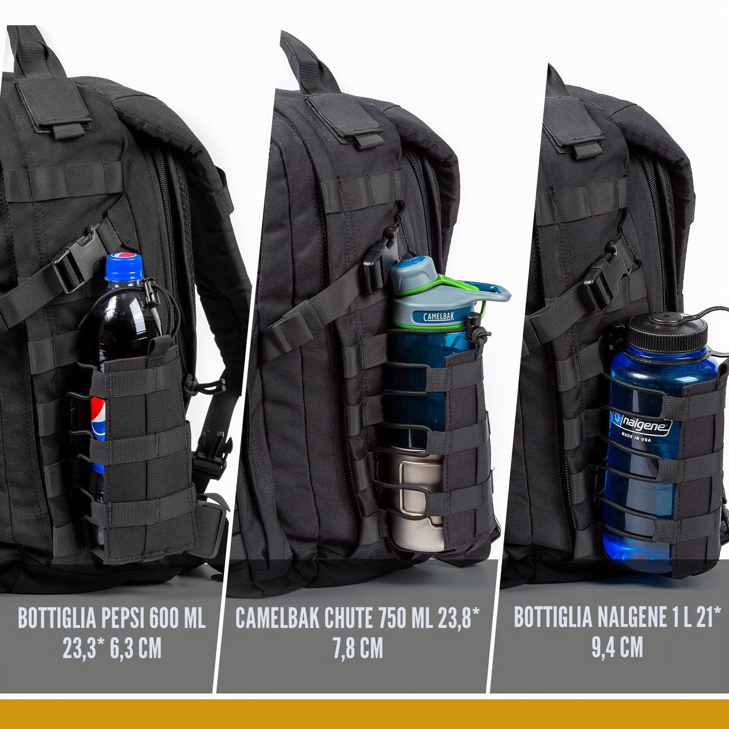 OneTigris ROC Portabottiglie Molle Borsa da campo Carrier Extreme Minimalist