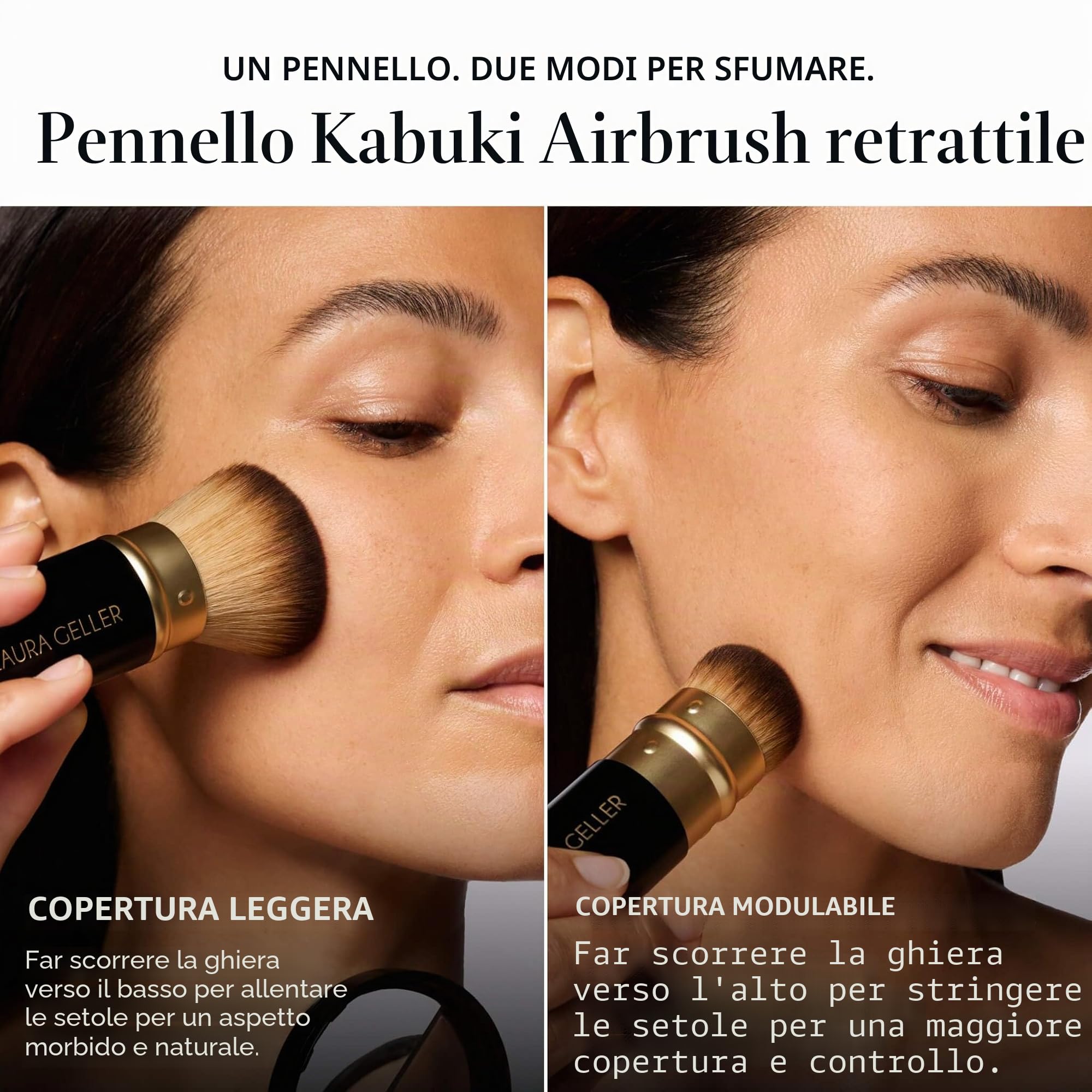 LAURA GELLER NEW YORK Baked Balance-n-Brighten Foundation con pennello Kabuki leggero, 59 mm