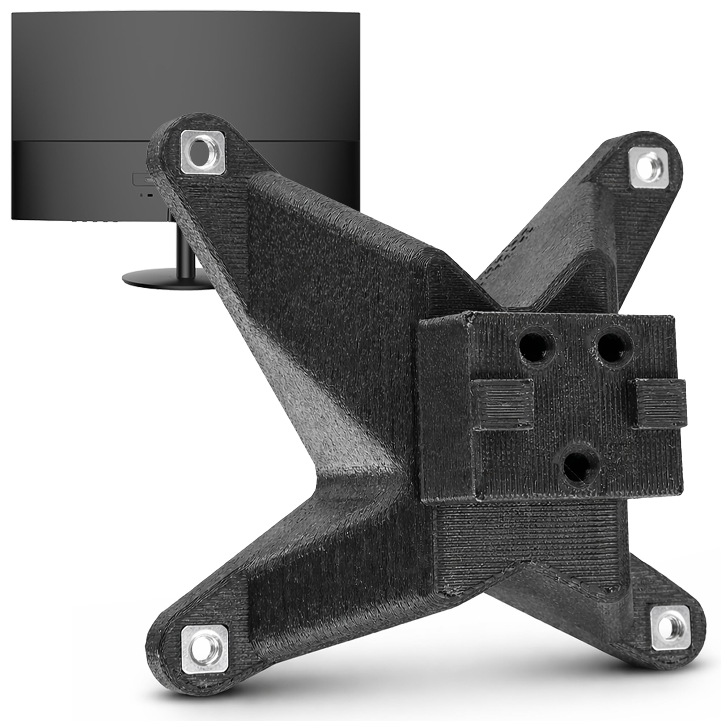 3Idee Black Vesa Adapter Compatible With Koorui Monitor (24N5c) - Vesa Mount 75X75 Mm - For Monitor Without Vesa Connection - For Mounting On A Monitor Or Wall Mount