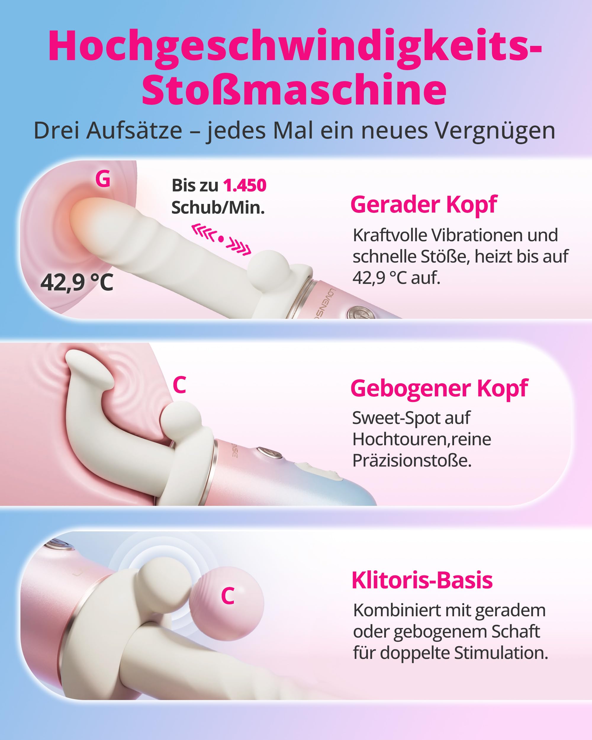 LOVENSE Spinel Vibrator mit Stoßfunktion Dildo Maschine mit Fernbedienung