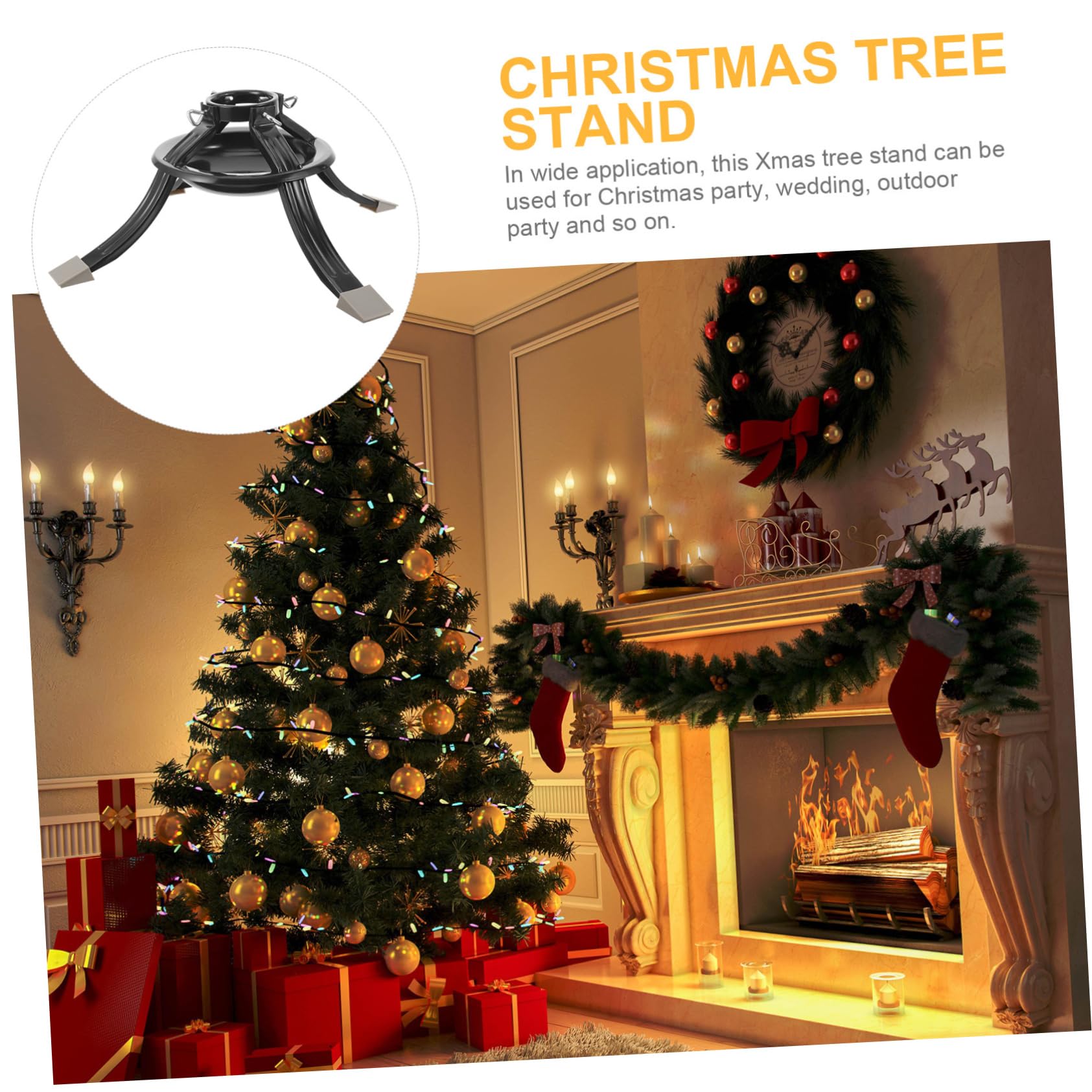 Soporte De Árbol De Navidad De Metal Base Redonda Resistente y Duradera para Árboles De Navidad Accesorios para Decoración Navideña Soporte Estable y Práctico