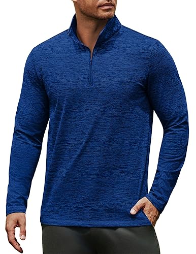 COOFANDY Men's Quarter Zip Pullover Long Sleeve Sweatshirt 1/4 Zip