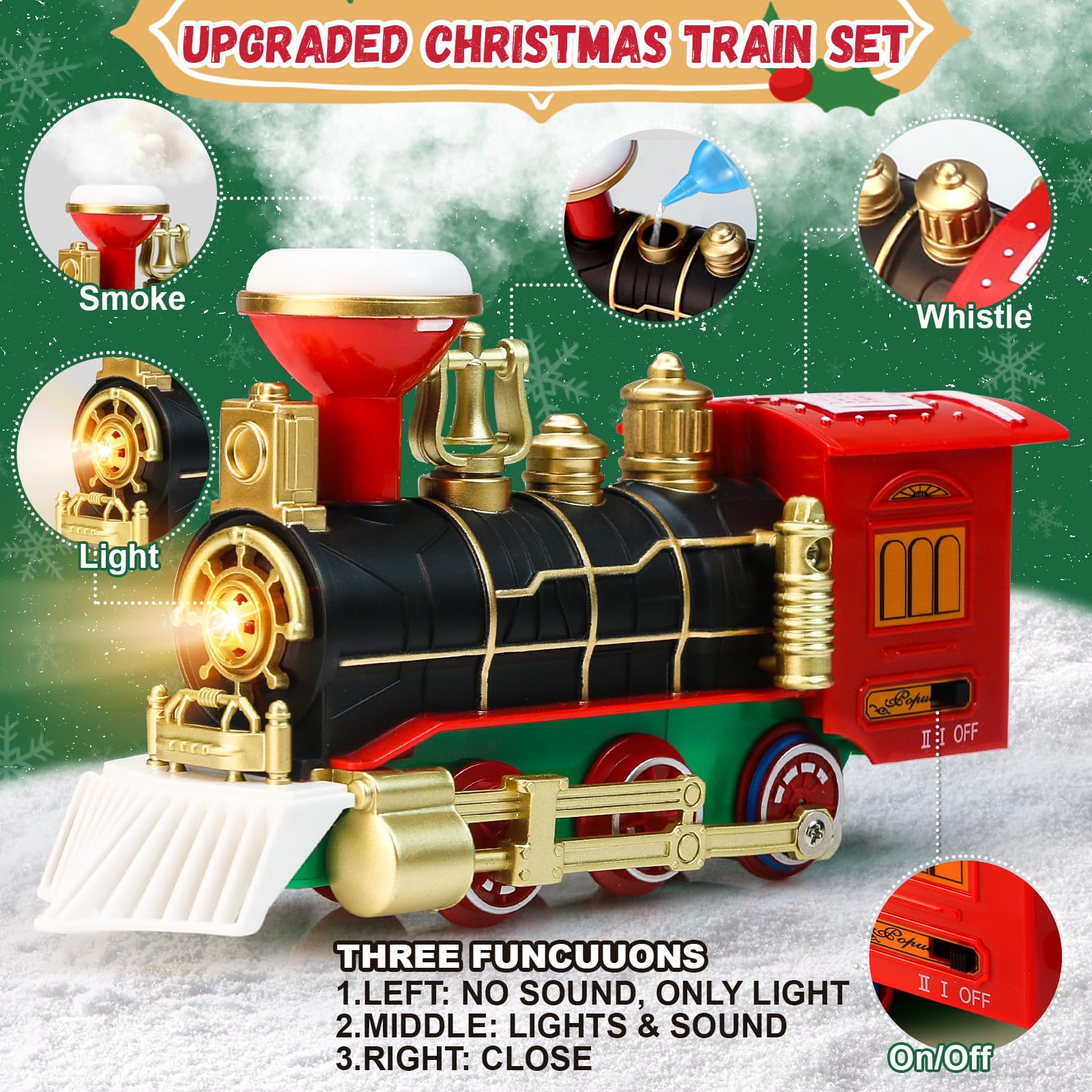 Amazon | クリスマストレーンセット - クリスマスツリーの下に電車の