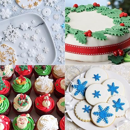 Miniatura 7 de 6 moldes para fondant de chocolate de Navidad, copos de nieve, árbol de Navidad, reno, Papá Noel, caramelo, chocolate, herramienta de horneado, para