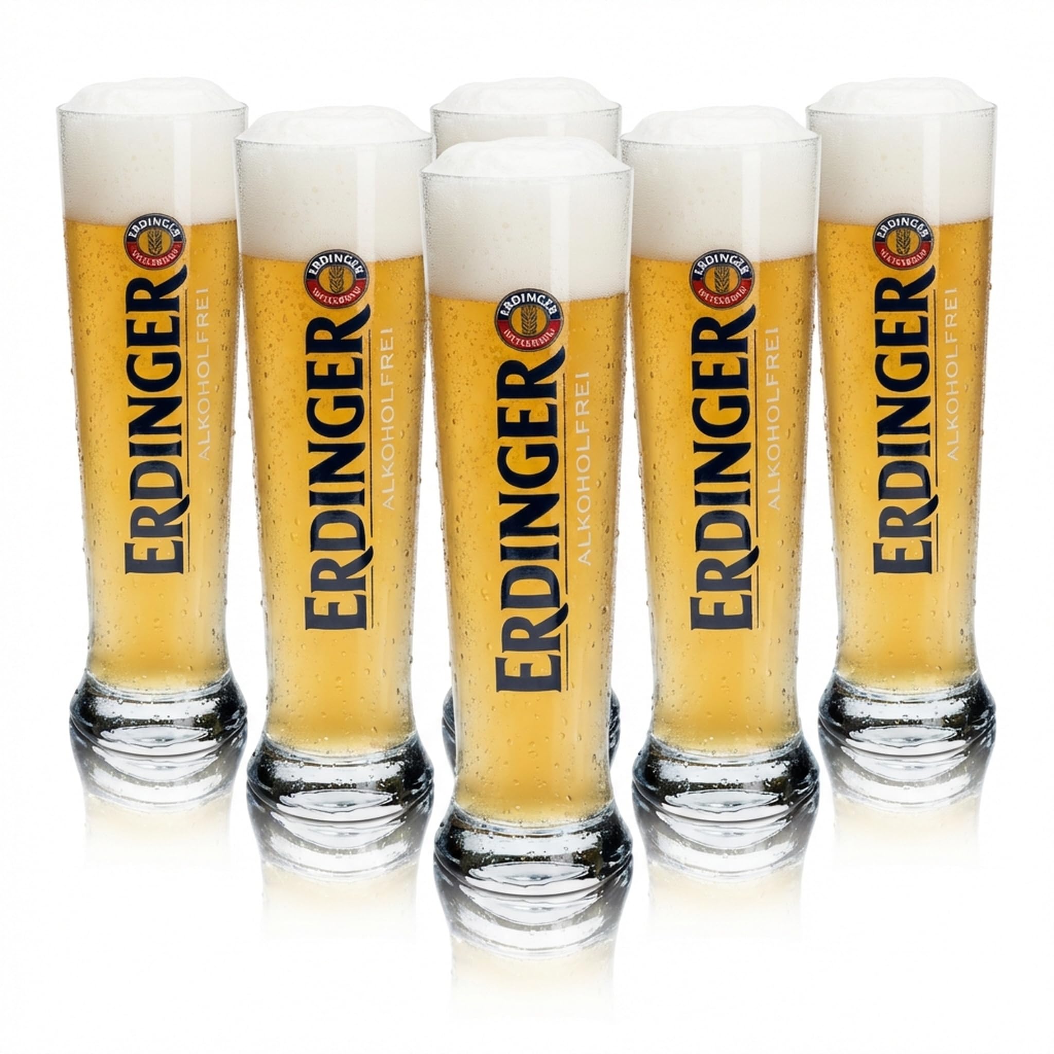 6x Erdinger Alkoholfrei Weizenbierglas 0,5L, Gläser, Bierglas, Markenglas, Weißbierglas (ohne Flaschenausgießer)