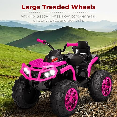 Miniatura 2 de Best Choice Products ATV eléctrico de 12 V para niños, juguete de 4 ruedas con audio Bluetooth, velocidad máxima de 3.7 mph, neumáticos con pisadas,