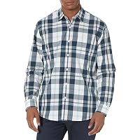 Amazon Essentials Camicia Casual in Popeline a Maniche Lunghe Vestibilità Regular Uomo