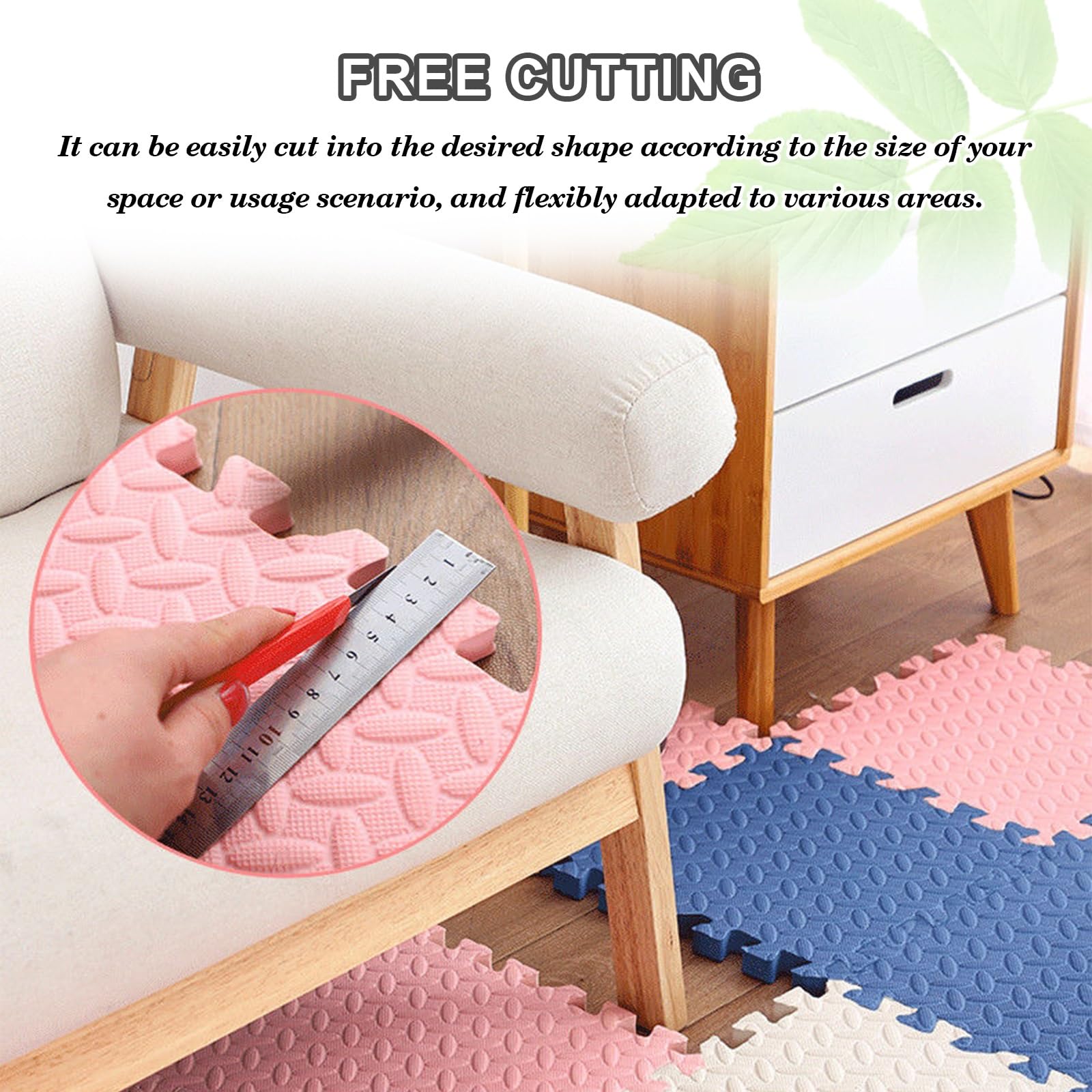 12Pezzi di Moquette Puzzle Ad Incastro Superficie Protezione per Pavimenti Tappetini A in Schiuma PE