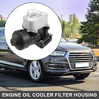 A ABSOPRO Motorolaj Hűtő és Szűrőház Adapter 03L115389E - Audi A3, TT, Q3, VW Golf, Tiguan, Skoda Octavia kompatibilis, O-gyűrűkkel, fekete  3