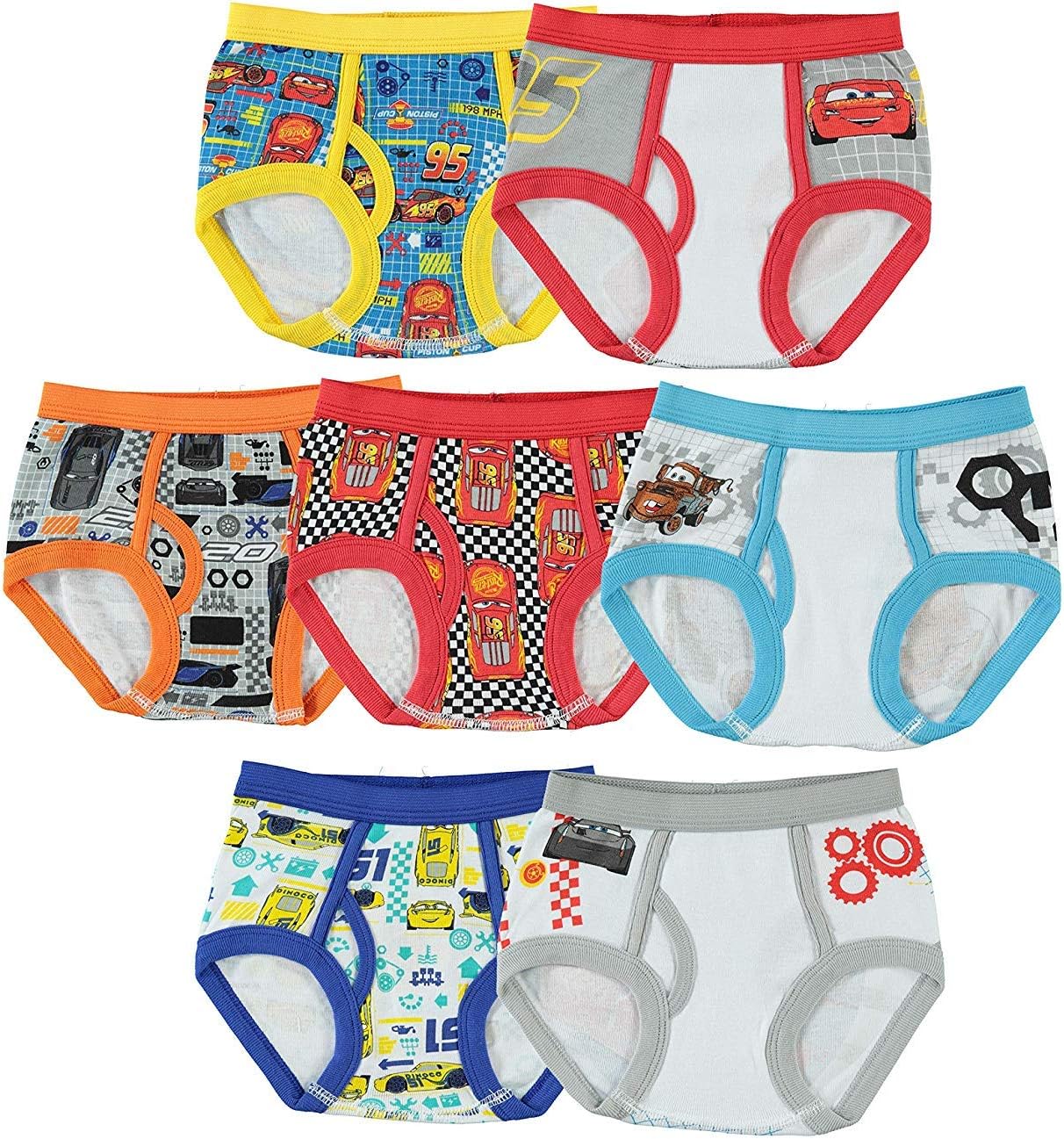 boys Pixar Cars 100% Cotton Underwear With Lightning Mcqueen, Mater, Cruz & More Sizes 18m, 2/3t, 4t, 4, 6 and 8