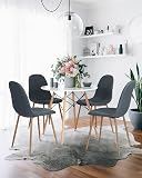 H.J WeDoo Round Dining Tables Round Coffee Table Modern Fashion Leisure Small Kitchen Table Suitable for Living Room, White - 8