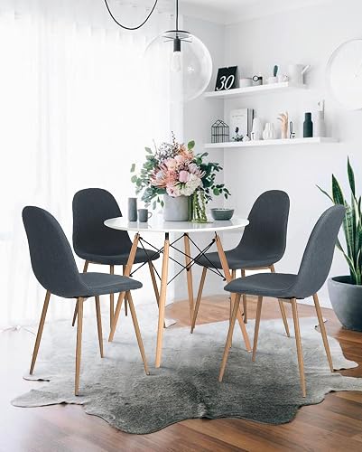 H.J WeDoo Round Dining Tables Round Coffee Table Modern Fashion Leisure Small Kitchen Table Suitable for Living Room, White - 8