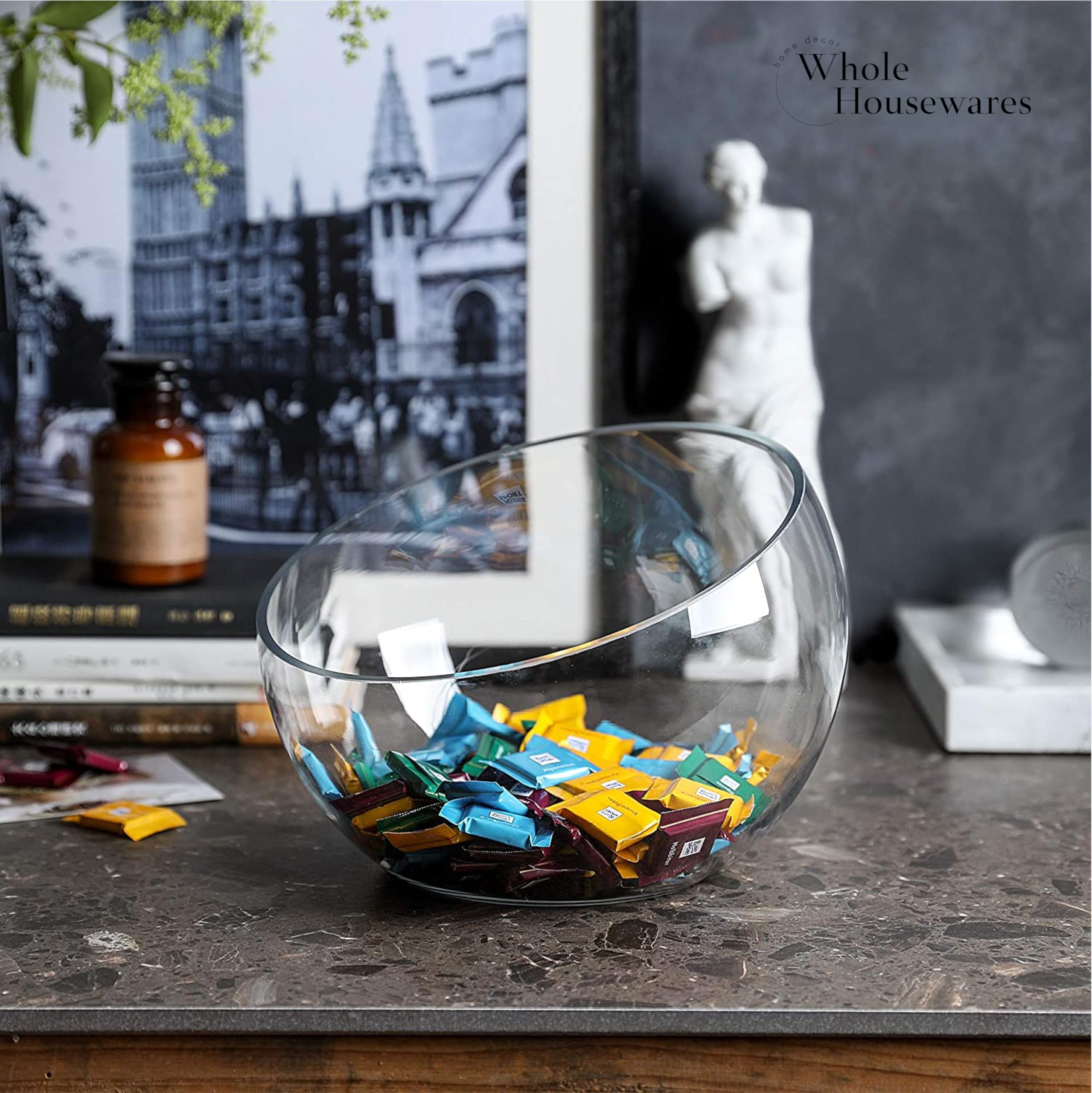 Amazon.co.jp: Whole Housewares ガラススラントカットボウル ガラス