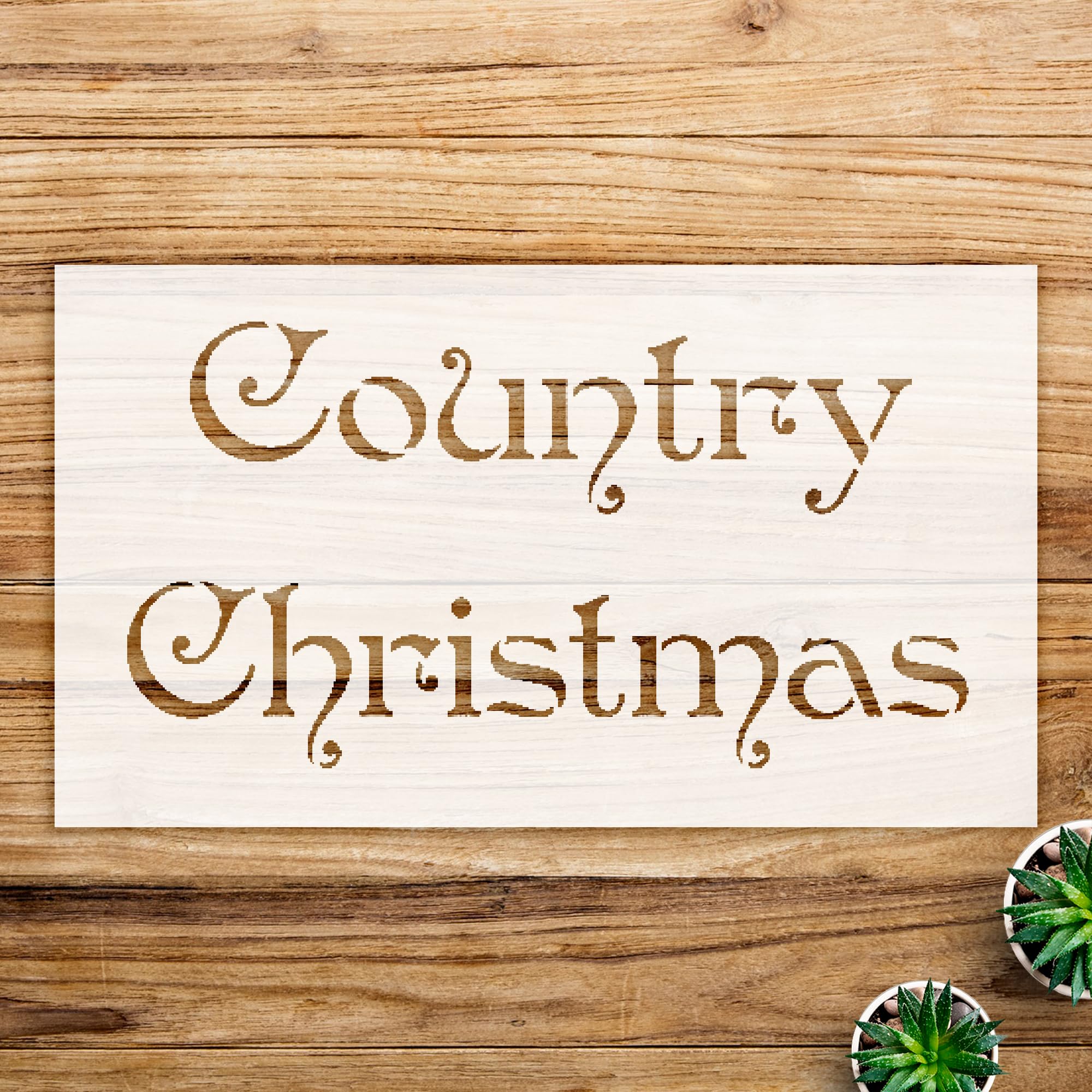 Christmas Word Art Stencil Pattern for Walls and Crafts, Reusable Mylar Template, Elegant Design for Holiday Decor and Painting Projects - Size A1 (33.1