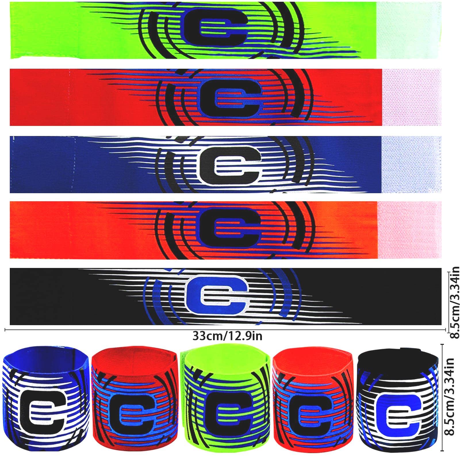 Fascia Da Capitano Calcio Vueinrg 8 Pezzi Fasce Da Capitano Elastico Fascia Capitano Calcio Regolabile Fascia Capitano Calcio Bambino Unisex Per