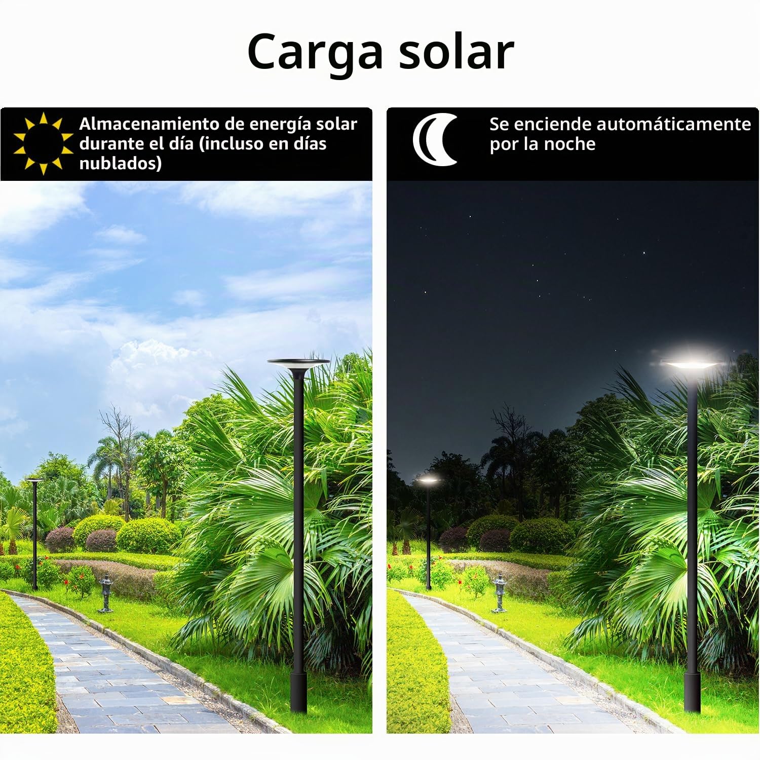 Farola LED solar 2300 lúmenes, IP65, (poste no incluido)