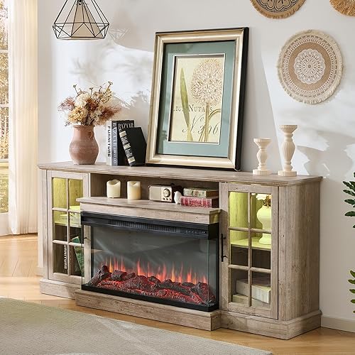 Miniatura 106 de ROCKPOINT Argus - Centro de entretenimiento, consola de almacenamiento para multimedia, TV con base (70 pulgadas), color negro Negro -,Carbón