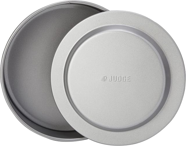 Judge JB47 Non-Stick Round 8" Flan Tin or Sandwich Tin with Loose Base, Dishwasher Safe 20cm x 4 cm - 5 Year Guarantee