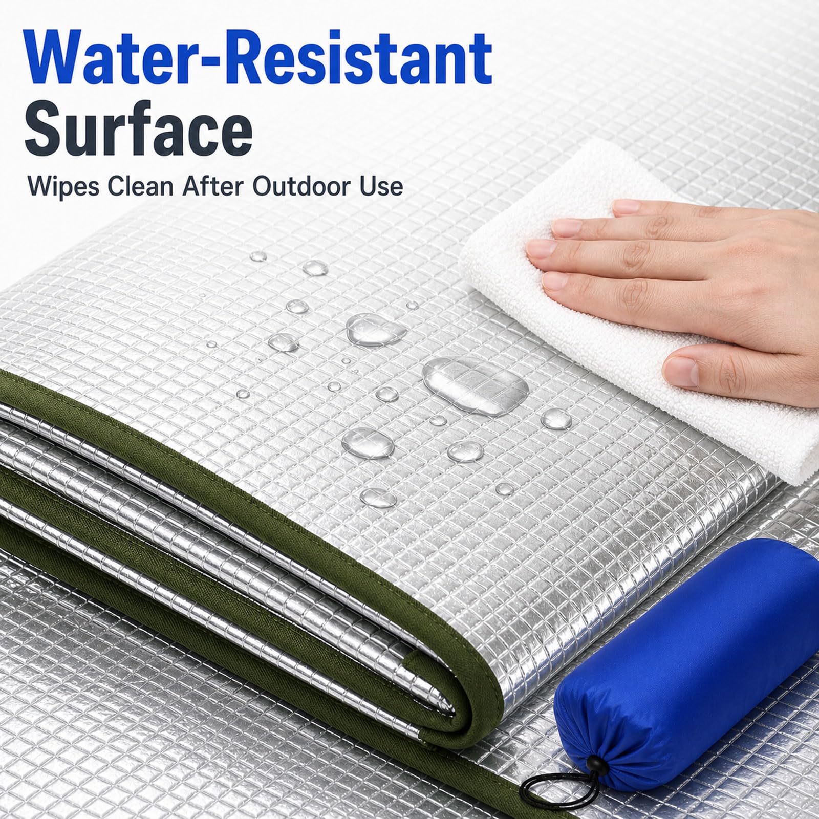 Estera De Camping Térmica Aislante,Esterilla Aislante De Aluminio Esterilla Camping,Mantas de Picnic Impermeable,Esterilla de Dormir Plegable para Camping,para Picnics y Camping