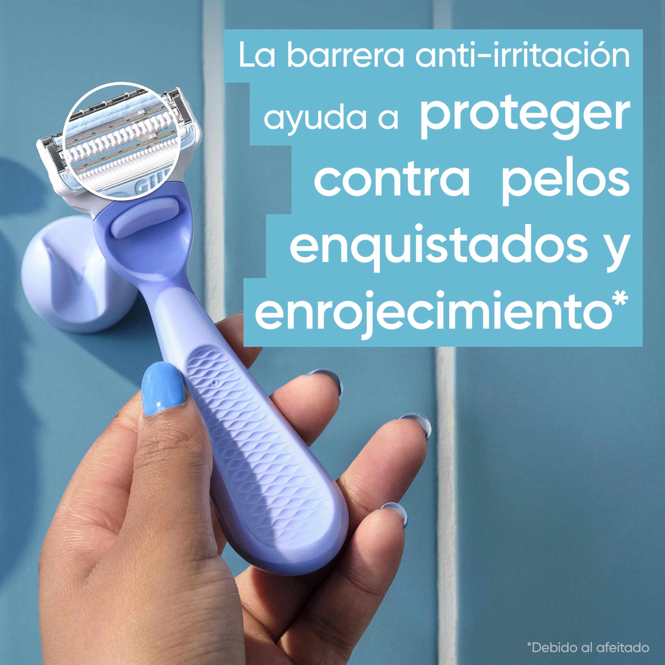 Gillette Venus Maquinilla de Afeitar para Mujer para Ingles Y Zona Íntima, 1 Mango + 1 Recambio, Ayuda a Proteger La Piel de La Irritación Tras La Depilación