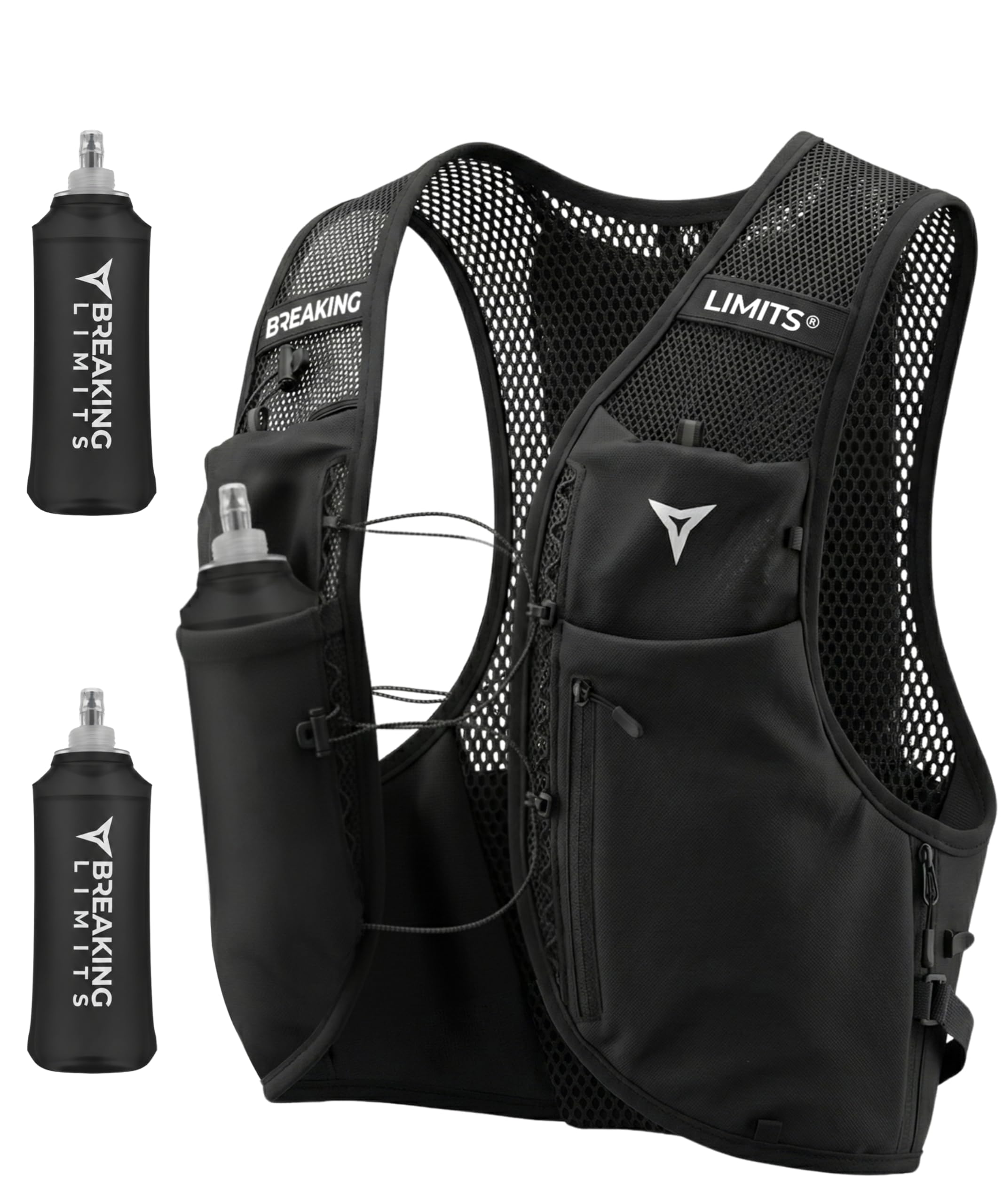 Laufweste Herren & Damen Ultraleicht - Running Vest - Laufweste mit Trinkflasche 500ml - Trinkweste Laufen - Jogging Rucksack - Laufrucksack