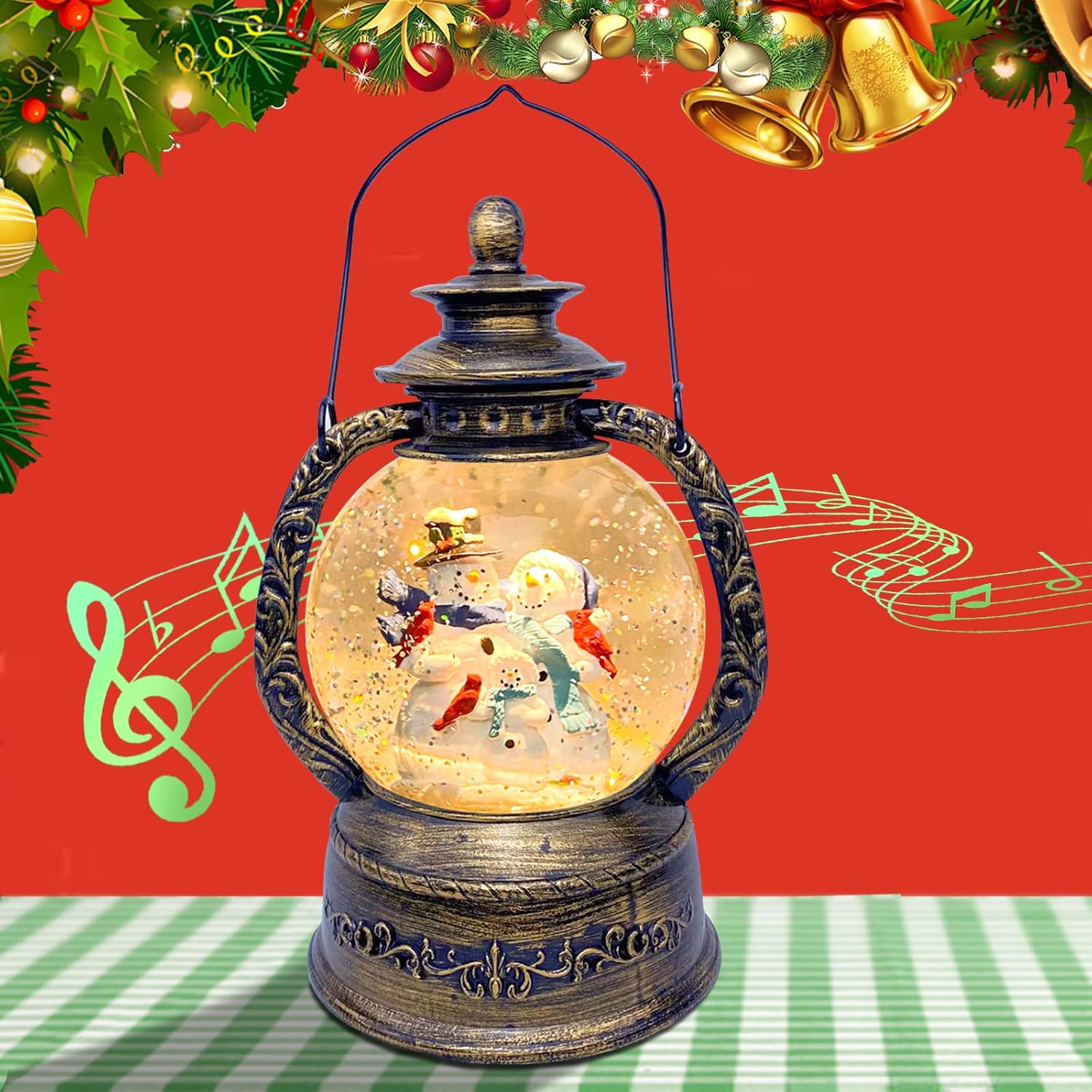 Snow Globe Christmas Lantern Musical Snow Globes Christmas