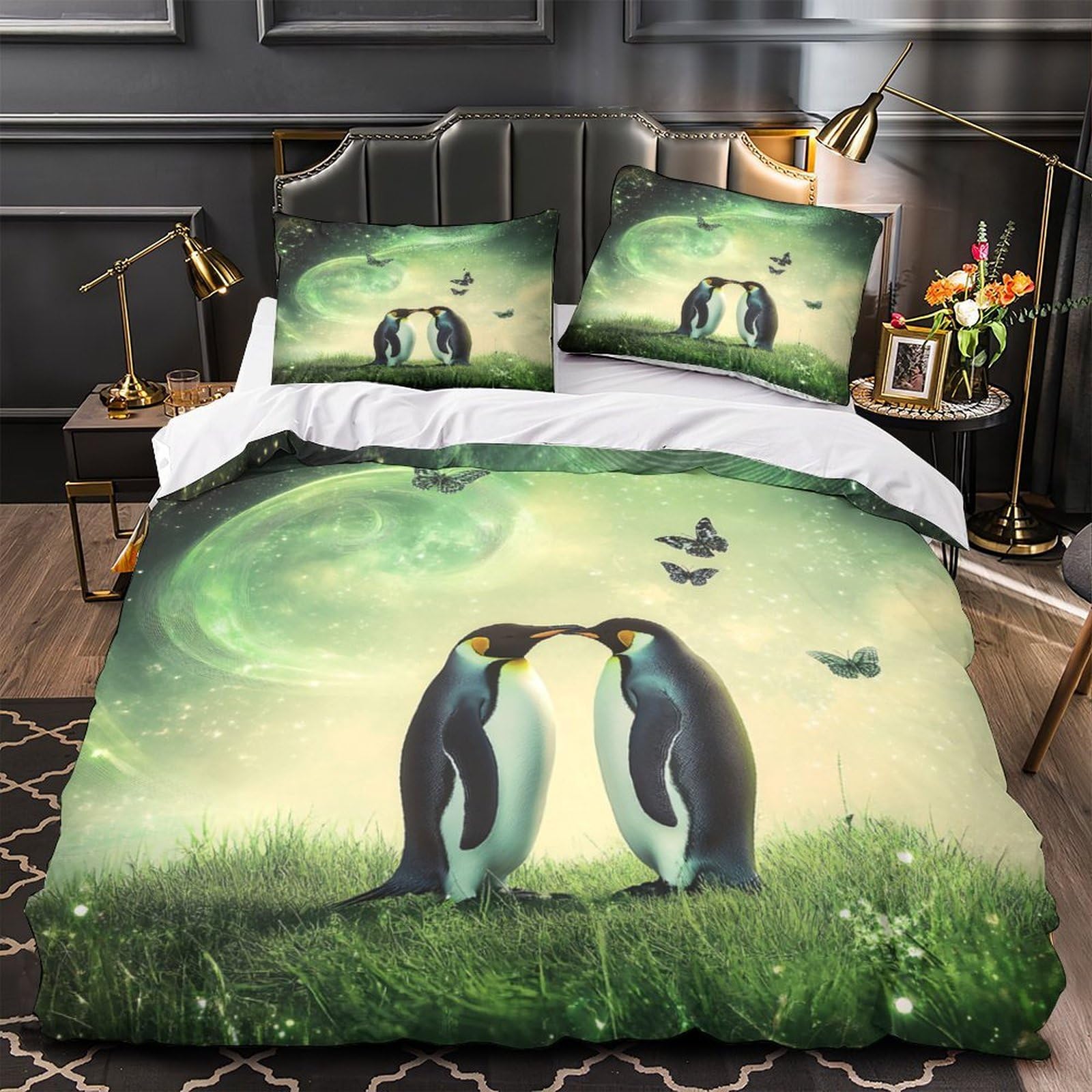 Housse de couette paon ultra douce pour des nuits de rêve King
